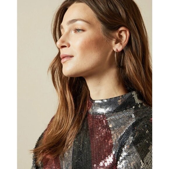 💕TED BAKER💕 Jocasta Striped Sequin Mini Dress - Picture 7 of 15